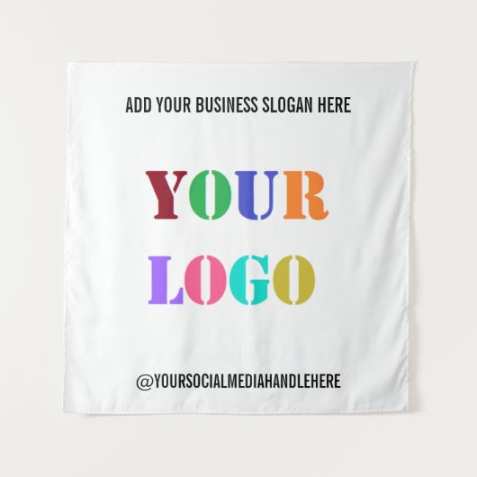 カスタムBusiness Logoソーシャルメディア名タペストリー タペストリー (正面)