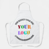 カスタムBusiness Logoソーシャルメディア情報エプロン エプロン (正面)