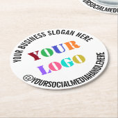 カスタムBusiness Logoソーシャルメディア紙コースター ラウンドペーパーコースター (アングル)