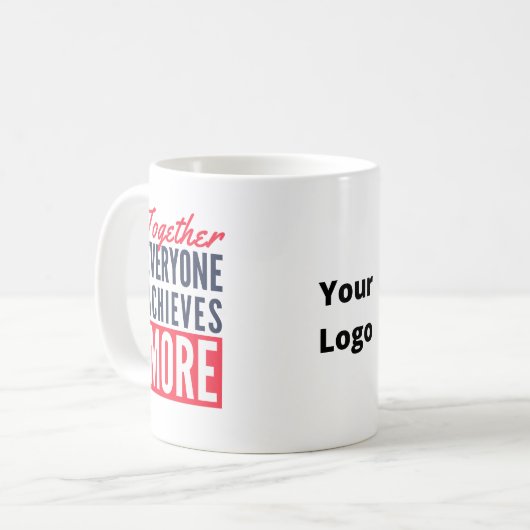 カスタムBusiness Logoチームワークやる気を起こさせるオフィス コーヒーマグカップ (正面左)