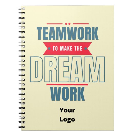カスタムBusiness Logoチームワークやる気を起こさせるオフィス ノートブック (正面)