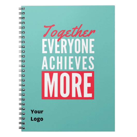 カスタムBusiness Logoチームワークやる気を起こさせるオフィス ノートブック (正面)