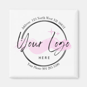 カスタムBusiness Logoテンプレート – 電話とアドレス マグネット