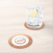 カスタムBusiness Logoバラ金ゴールド ラウンドペーパーコースター (インサイチュ)