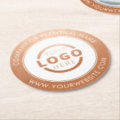 カスタムBusiness Logoバラ金ゴールド ラウンドペーパーコースター (アングル)