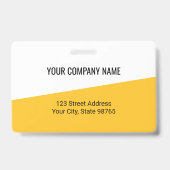 カスタムBusiness Logoバーコードフォト従業員イエロー バッジ (裏面)