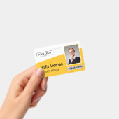 カスタムBusiness Logoバーコードフォト従業員イエロー バッジ (手持ち)