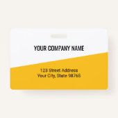 カスタムBusiness Logoバーコードフォト従業員イエロー バッジ (裏面)