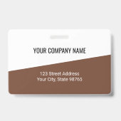 カスタムBusiness Logoバーコードフォト従業員ブラウン バッジ (裏面)