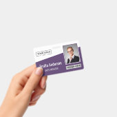 カスタムBusiness Logoバーコードフォト従業員紫 バッジ (手持ち)