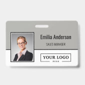 カスタムBusiness Logoバーコード従業員の写真 バッジ (正面)