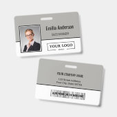カスタムBusiness Logoバーコード従業員の写真 バッジ (正面＆裏面)