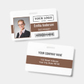カスタムBusiness Logoバーコード従業員の写真 バッジ (正面＆裏面)