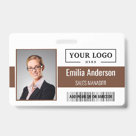 カスタムBusiness Logoバーコード従業員の写真 バッジ