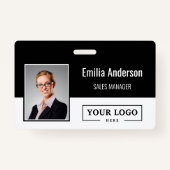 カスタムBusiness Logoバーコード従業員の写真 バッジ (正面)