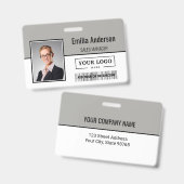 カスタムBusiness Logoバーコード従業員の写真 バッジ (正面＆裏面)