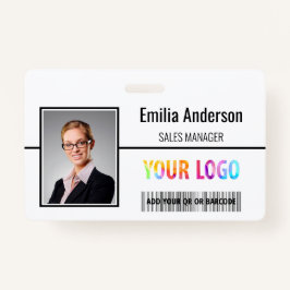 カスタムBusiness Logoバーコード従業員の写真 バッジ