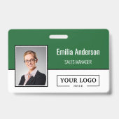 カスタムBusiness Logoバーコード従業員の写真 バッジ (正面)