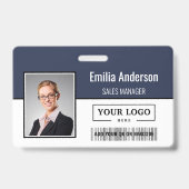 カスタムBusiness Logoバーコード従業員の写真 バッジ (正面)