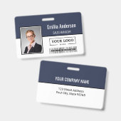 カスタムBusiness Logoバーコード従業員の写真 バッジ (正面＆裏面)