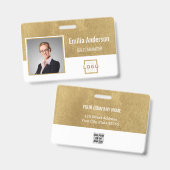 カスタムBusiness Logoバーコード従業員の写真 バッジ (表裏)