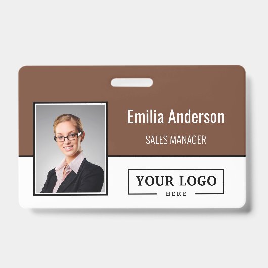 カスタムBusiness Logoバーコード従業員の写真 バッジ (正面)