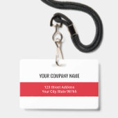 カスタムBusiness Logoバーコード従業員の写真 バッジ (裏面(ネックストラップ付))