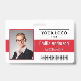 カスタムBusiness Logoバーコード従業員の写真 バッジ