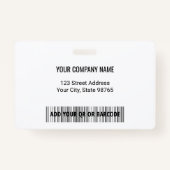 カスタムBusiness Logoバーコード従業員の写真 バッジ (裏面)