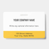 カスタムBusiness Logoバーコード従業員フォトイエロー バッジ (裏面)