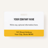 カスタムBusiness Logoバーコード従業員フォトイエロー バッジ (裏面)