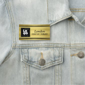 カスタムBusiness Logoブラックおよび金ゴールド名タグ 名札 (インサイチュ)