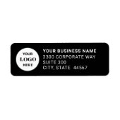 カスタムBusiness Logoブラック差出人住所ラベル ラベル (正面)