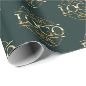 カスタムBusiness Logoブランドのプロモーショングリーン ラッピングペーパー (ロールコーナー)