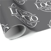 カスタムBusiness Logoブランドのプロモーショングレー ラッピングペーパー (ロールコーナー)