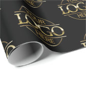 カスタムBusiness Logoブランドのプロモーションブラック ラッピングペーパー (ロールコーナー)