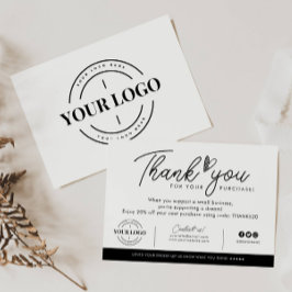 カスタムBusiness Logoブランドハートご注文ありがとうございます サンキューカード