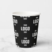 カスタムBusiness Logoブランド紙カップ – ブラック 紙コップ (裏面)