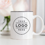 カスタムBusiness Logoブランド ツートーンマグカップ<br><div class="desc">プロフェッショナルカスタムビジネスロゴのデザインを備えた両面ブランドのコーヒーマグパーソナライズされた。白黒のプレースホルダロゴの画像宇宙に会社のロゴを追加する。</div>