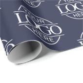 カスタムBusiness LogoブランドPromotive Navy Blue ラッピングペーパー (ロールコーナー)