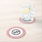 カスタムBusiness Logoプロモーション用ピンク ラウンドペーパーコースター (インサイチュ)