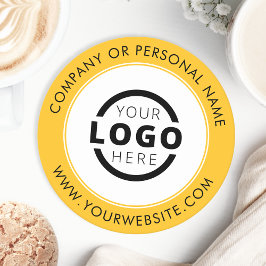 カスタムBusiness Logoプロモーション黄色 ラウンドペーパーコースター