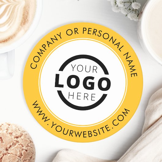 カスタムBusiness Logoプロモーション黄色 ラウンドペーパーコースター