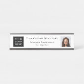 カスタムBusiness Logo会社名タイトル写真 デスクネームプレート (正面)