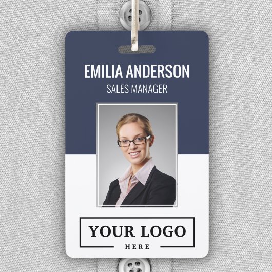 カスタムBusiness Logo基本バーコード社員の写真 バッジ