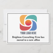 カスタムBusiness Logo当社のオフィスは移動中 案内状 (正面)