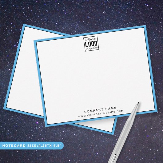 カスタムBusiness Logo編集可能ブランドカラー縁ど ノートカード