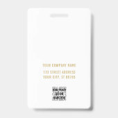 カスタムBusiness Logo金ゴールド基本バーコード従業員 バッジ (裏面)