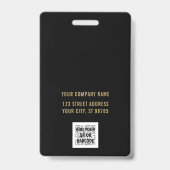 カスタムBusiness Logo金ゴールド基本バーコード従業員 バッジ (裏面)