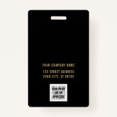 カスタムBusiness Logo金ゴールド基本バーコード従業員 バッジ (裏面)